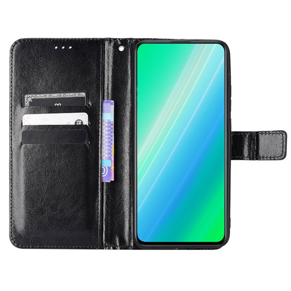 Откидной чехол для Oppo A78 4G, Crazy Horse Wallet, чёрный