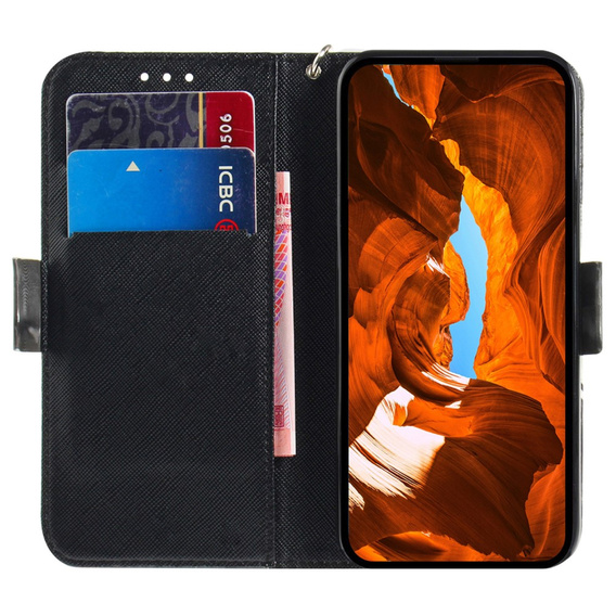 Откидной чехол для Xiaomi Redmi Note 13 Pro 5G, Wallet, Cat серый