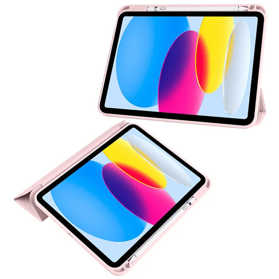 Чохол для iPad 10.9 2022 10 Gen, Smartcase Hybrid, з місцем для стилуса, рожевий