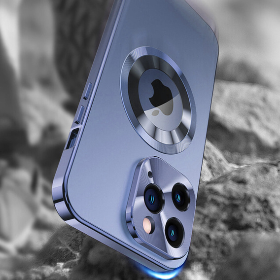 Чехол для iPhone 12 Pro Max, Dual Glass, для Magsafe, синий