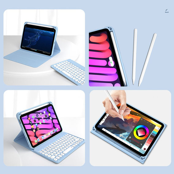 Чохол + клавіатура iPad mini 6 2021 8,3'', Magnetic Keyboard Pen Slot, фіолетовий