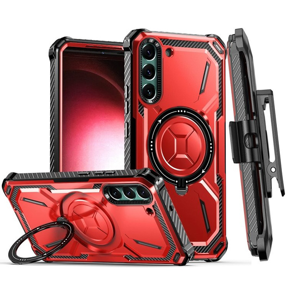 Чoхол до Samsung Galaxy S23 Plus, Heavy Duty Ring Belt Clip, червоний