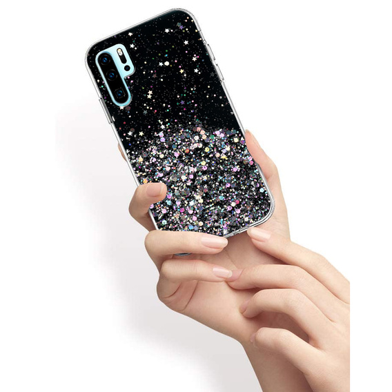 Чехол до Huawei P30 Pro, Glittery, чёрный