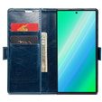 Откидной чехол для Samsung Galaxy S23 Ultra, ERBORD Waxy Wallet, синий