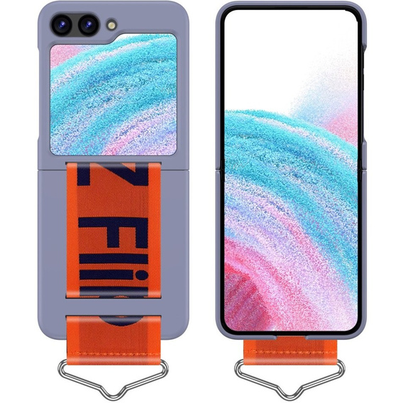 Чехол для Galaxy Z Flip 5, Strap Cover, пурпурный/оранжевый