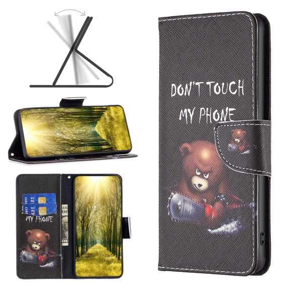 Чохол-книжка для Infinix Hot 30, Wallet, Bear, чорний