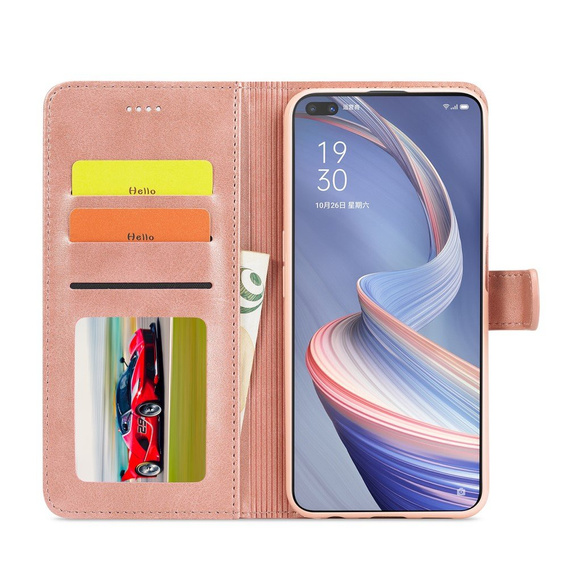 Чохол-книжка для Oppo Reno 4 Z 5G, LC.IMEEKE, рожевий rose gold