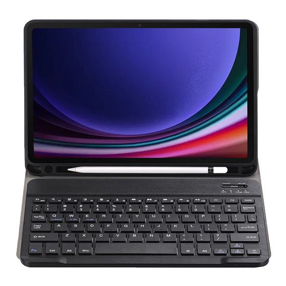Чехол + клавиатура Samsung Galaxy Tab S9, Leather Pen Slot, чёрный