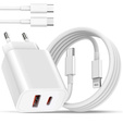 Сетевое зарядное устройство XO CE12, USB-C, 20 Вт + кабель USB-C - Lightning, белый