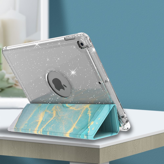 Чехол для iPad 10.2 2019/2020/2021, Smartcase Hybrid, с местом для стилуса, Marble синий