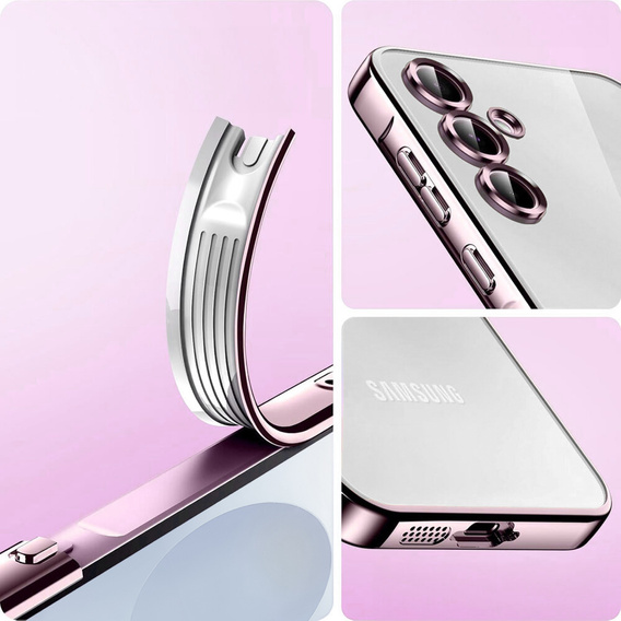 Чехол для Samsung Galaxy S25, Electro MagSafe, розовый rose gold + стекло для экрана