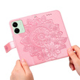 Откидной чехол для Xiaomi Redmi 13C / Poco C65, Mandala Flower, розовый