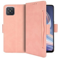 Футляр з клапаном для Oppo Reno 4 Z 5G, Card Slot, рожевий