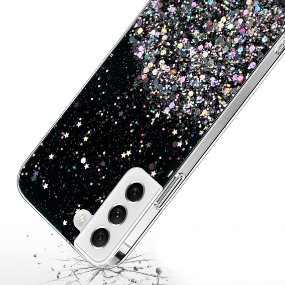 Чехол до Samsung Galaxy S22 5G, Glittery, чёрный