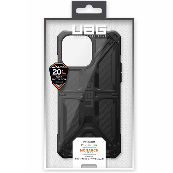 чехол Urban Armor Gear для iPhone 14 Pro Max, Monarch, carbon чёрный