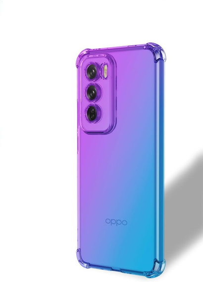 Чохол для Oppo Reno 12, Gradient Dropproof, Фіолетовий / синій