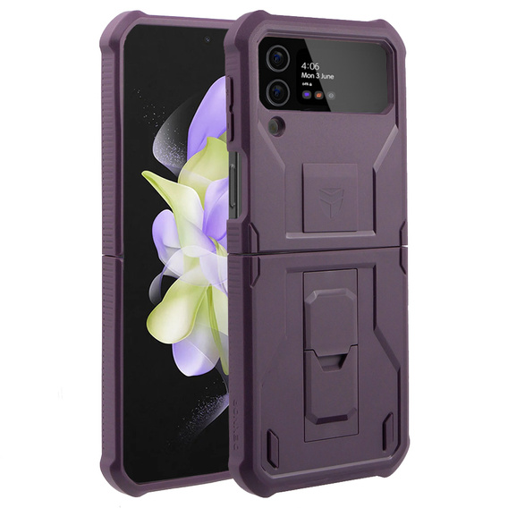 Бронированный чехол для Samsung Galaxy Z Flip 4 5G, Dexnor Clip Holder, фиолетовый