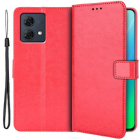 Откидной чехол для Motorola Moto G84 5G, Crazy Horse Wallet, красный