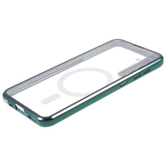 Магнітний чохол Dual Glass MagSafe для Samsung Galaxy S22, зелений