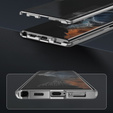 Чехол для Samsung Galaxy S23 Ultra, Magnetic Dual Glass, серебряный