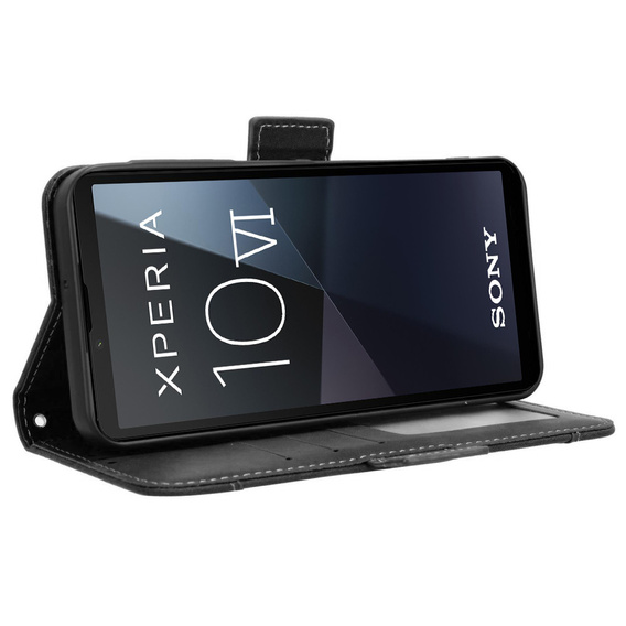 Футляр з клапаном для Sony Xperia 10 VI, Card Slot, чорний