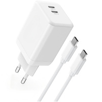 Сетевое зарядное устройство XO CE12, USB-C, 20 Вт + кабель USB-C - Lightning, белый