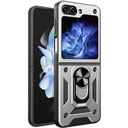 Бронированный Чехол до Samsung Galaxy Z Flip5 5G, Nox Case Ring, серебряный