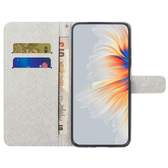 Откидной чехол для Samsung Galaxy M15 5G, Wallet, Blue Flower