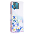 Чохол-книжка для Motorola Edge 40 Neo, Wallet, butterfly & flowers, білий