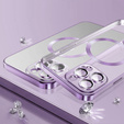 Чохол для iPhone 13 Pro, Electro MagSafe, фіолетовий + Скло на екран