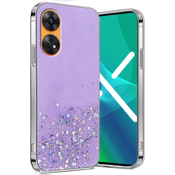 Чехол до Oppo Reno8 T, Glittery, фиолетовый