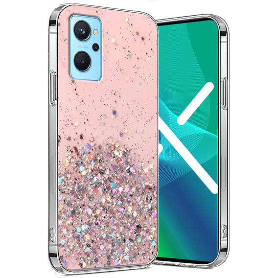 Чехол до Realme 9i / Oppo A96, Glittery, розовый