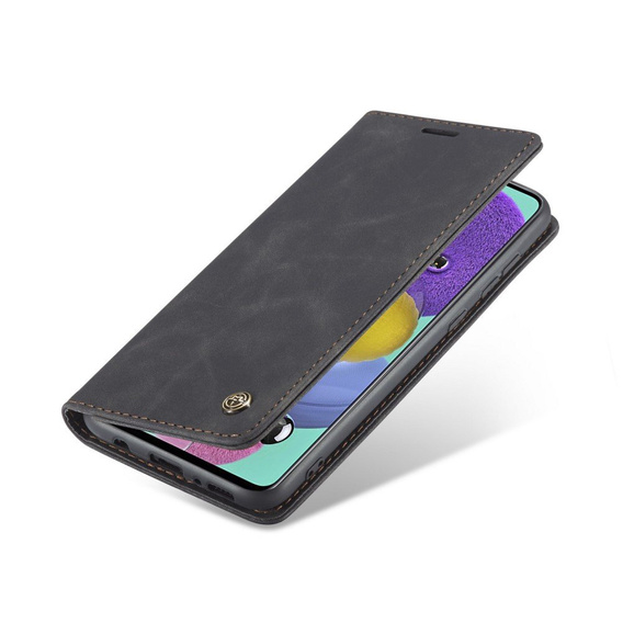 Чехол CASEME для Samsung Galaxy A51, Leather Wallet Case, чёрный