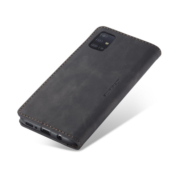 Чехол CASEME для Samsung Galaxy A51, Leather Wallet Case, чёрный