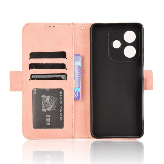 Футляр з клапаном для Oppo A40 / Oppo A40m, Card Slot, рожевий