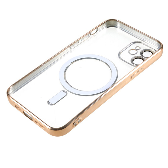 Чохол для iPhone 12, Electro MagSafe, золотий + Скло на екран