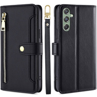 Откидной чехол для Samsung Galaxy M34, Wallet Zipper Pocket, чёрный