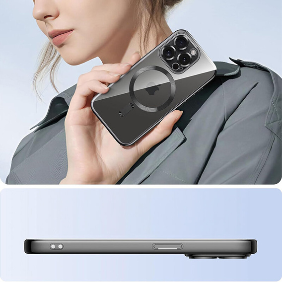 Чохол для iPhone 14 Pro, Electro MagSafe, чорний + Скло на екран