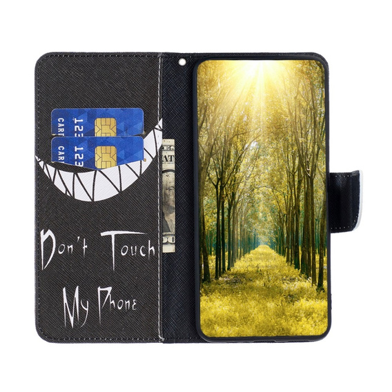 Откидной чехол для Motorola Edge 40 Neo, Wallet, Don't Touch My Phone, чёрный