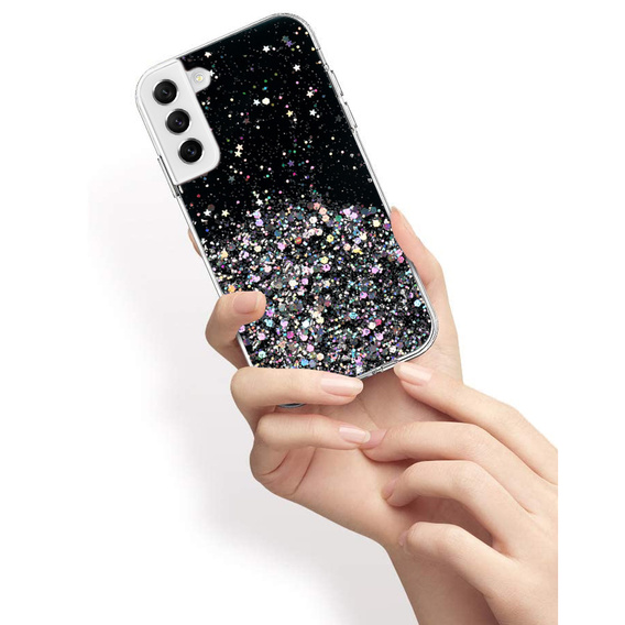 Чехол до Samsung Galaxy S22 5G, Glittery, чёрный