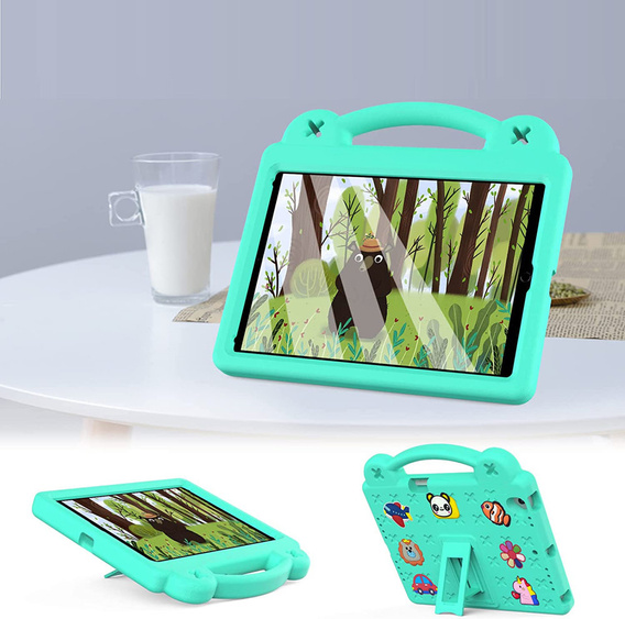 Дитячий чохол для планшета Lenovo Tab M10 X505F X605F / Tab P10-X705F/L / Huawei T5 10.1, Cute Patterns, з підставкою, зелений