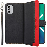 Откидной чехол для Nokia G60 5G, KHAZNEH RFID Case, Dual Color, чёрный