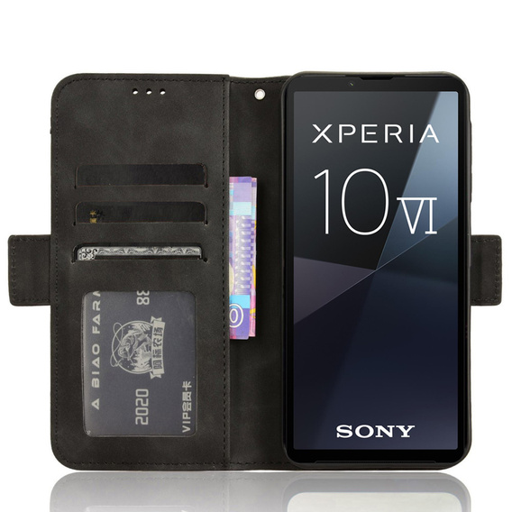 Откидной чехол для Sony Xperia 10 VI, Card Slot, чёрный