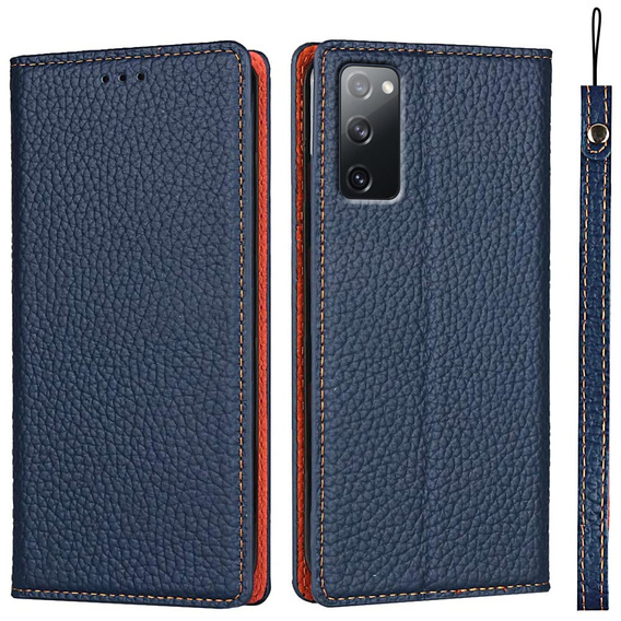 Кожаный чехол для Samsung Galaxy S20 FE, ERBORD Grain Leather, темно-синий