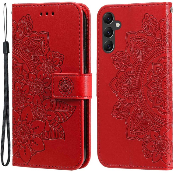 Откидной чехол для Samsung Galaxy A14 4G/5G, Mandala Flower, красный