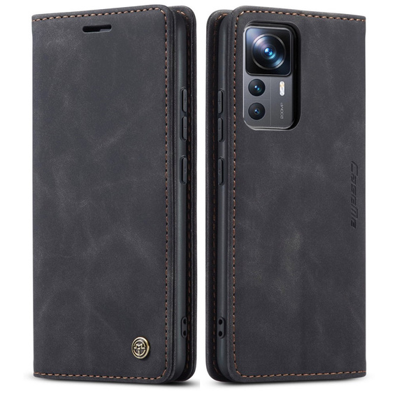 Чехол CASEME для Xiaomi 12T / 12T Pro, Leather Wallet Case, чёрный