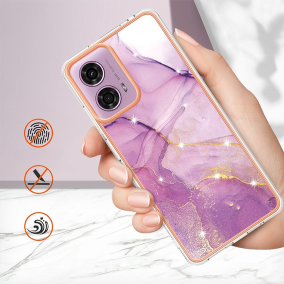 Защитный чехол для Motorola Moto G24 / G24 Power / G04, Marble Slim Case, фиолетовый