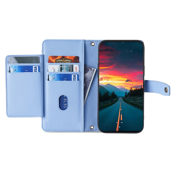 Откидной чехол для Infinix Note 40 Pro, Wallet Zipper Pocket, синий