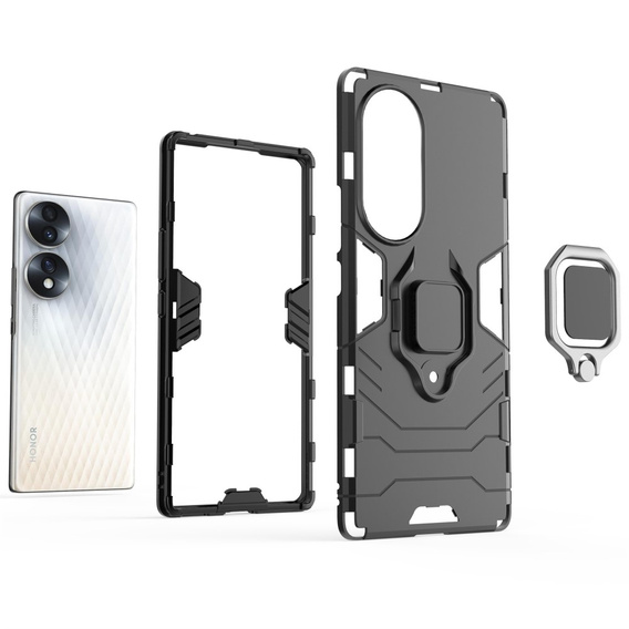 Чехол до Honor 70 5G, Kickstand Ring, чёрный