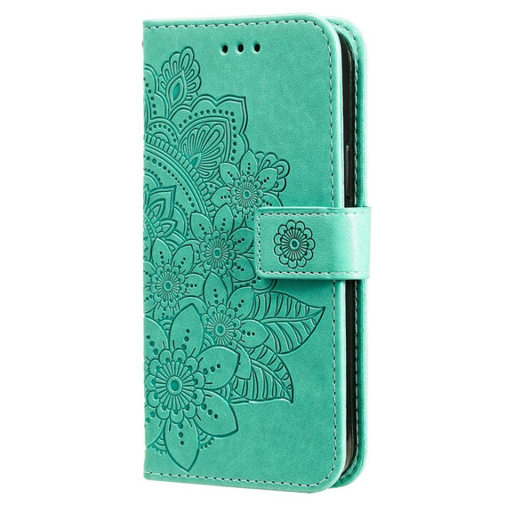 Откидной чехол для Xiaomi Redmi Note 12 5G / POCO X5 5G, Mandala Flower, зелёный